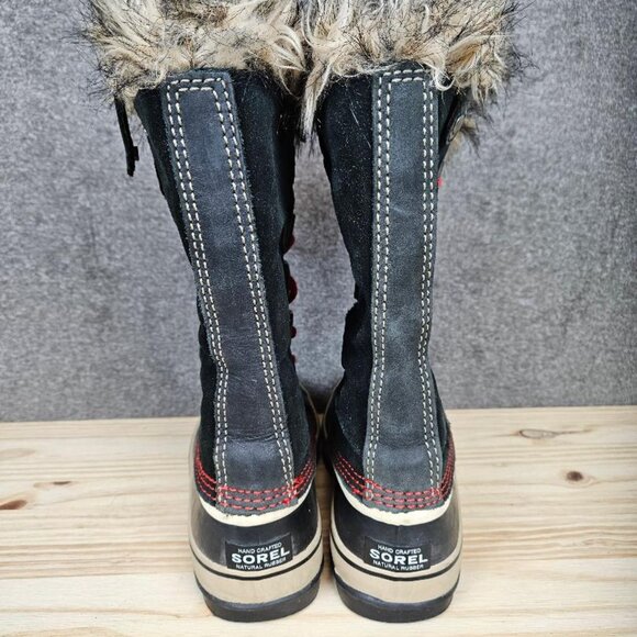 Sorel Joan of Arctic Black Winter Snow Fur Boots - Picture 8 of 11